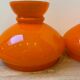 Duo d'abat jour en verre opalin orange vintage