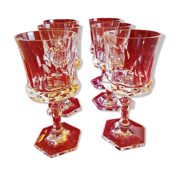 Serie de 6 verres a pied en cristal taille "villeroy & boch"
