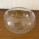 Glass cup chiseled decoration butterflies and flowers