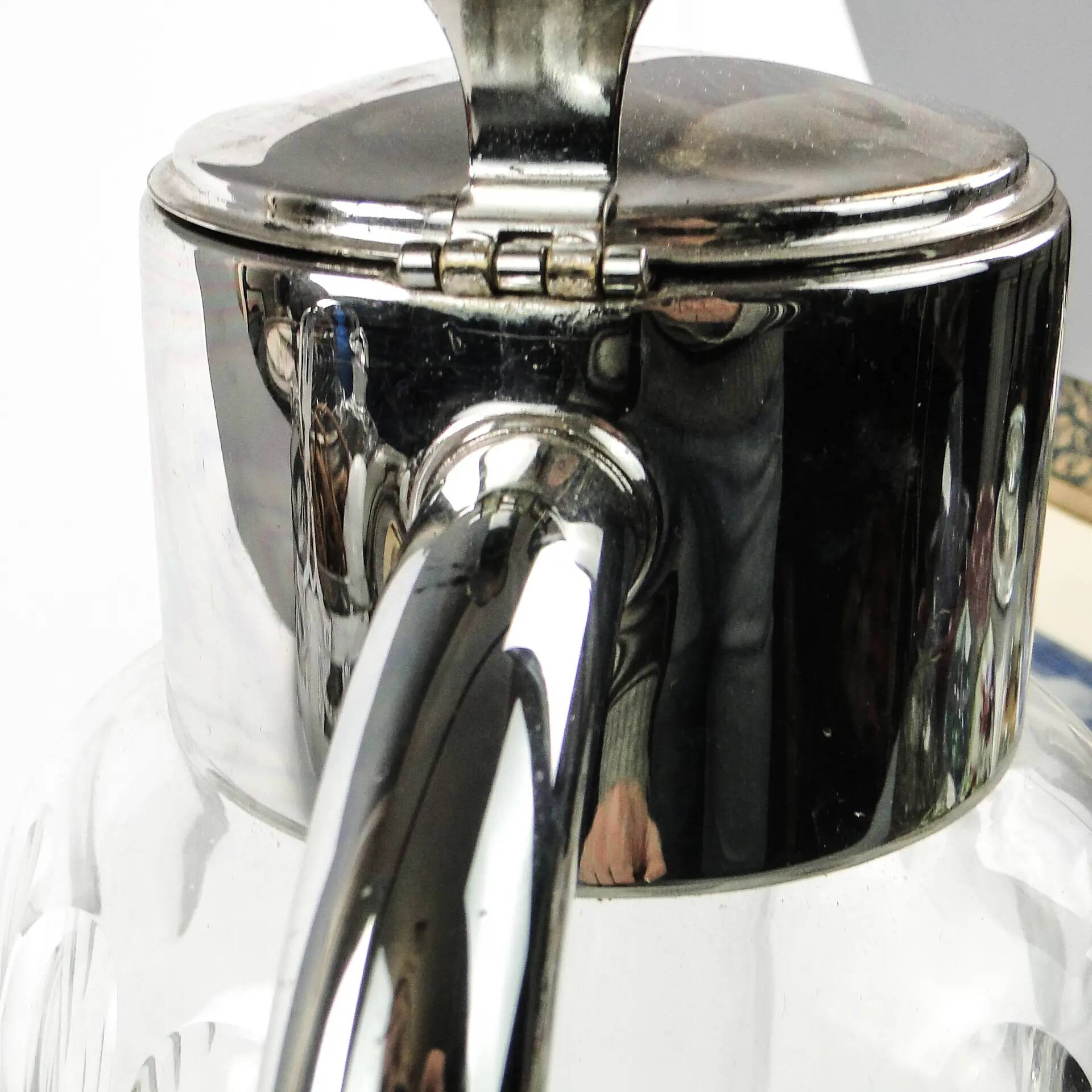 Art Deco wine jug, transparent glass, Germany, 1920s
