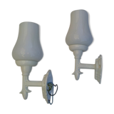 Pair of white wall sconces