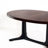 Table à manger avec une rallonge en chêne et bois d'orme, france, années 1970