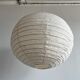 Hanging lamp in rattan and round japanese natural linen d:50
