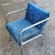 Art deco armchair base chrome tubes back and seat velvet