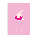 Illustration - pink champagne format A4, 21x29.7cm