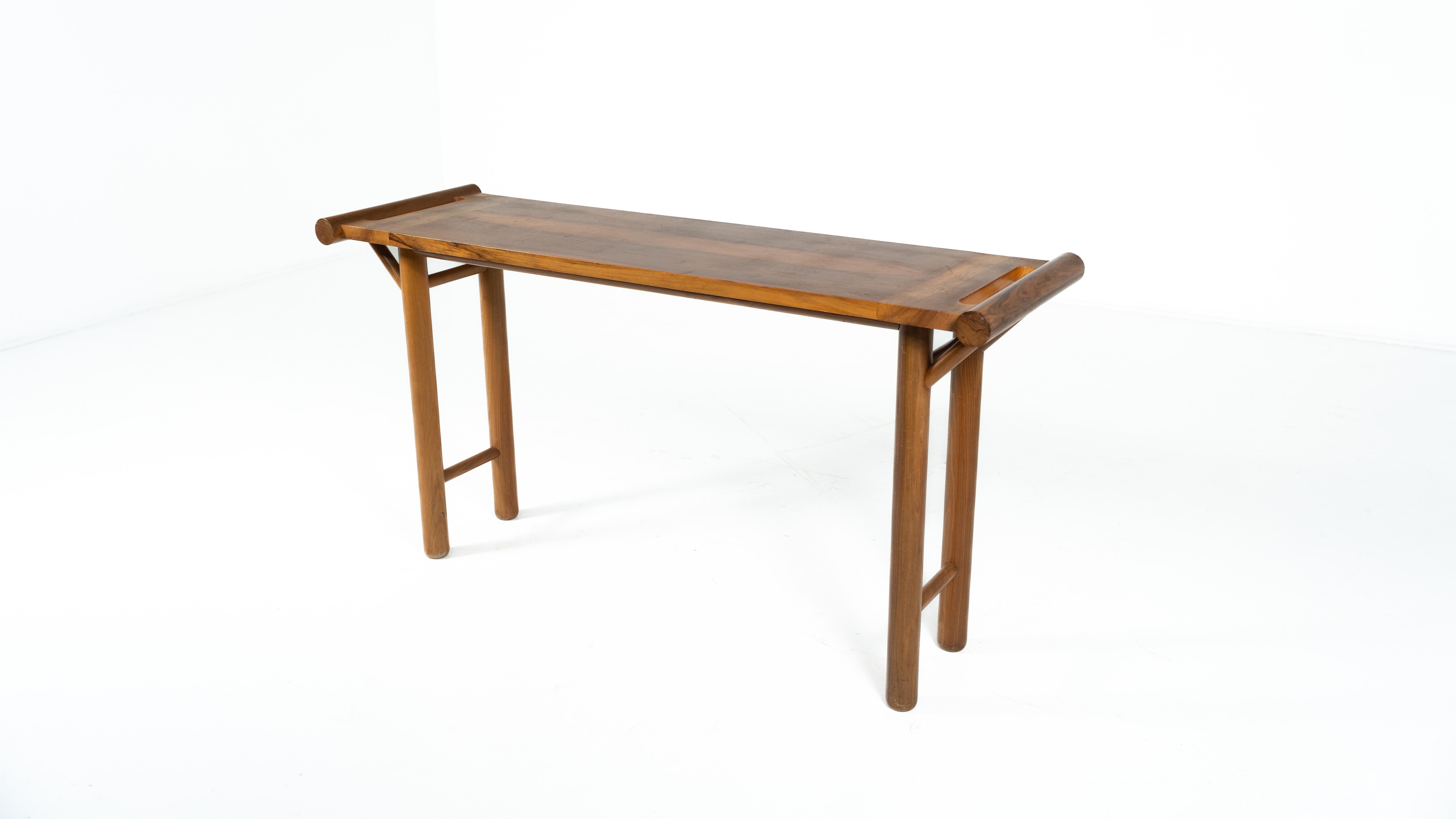 Mid-century console, walnut, Italy, 1970s