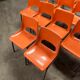 Set of 17 vintage orange chairs 1970