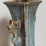 Vase soliflore bouteille chinoise à l'émail flambé