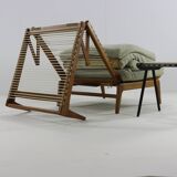 Fauteuil / lit de repos design français du milieu du siècle par George Tigien