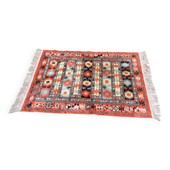 Tapis soie et coton vintage