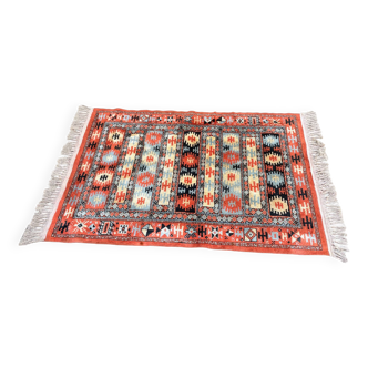 Vintage silk and cotton rug