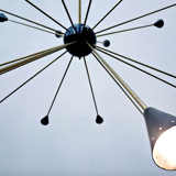 1960 Sputnik brass and metal ceiling light