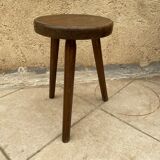 Tripod wooden stool vintage design 1960
