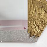 Art Deco wooden mirror with bevelled glass
