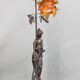 Brown patina table lamp