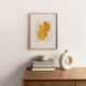 Series of 4 paintings on paper - yellow abstract compositions - signed Eawy