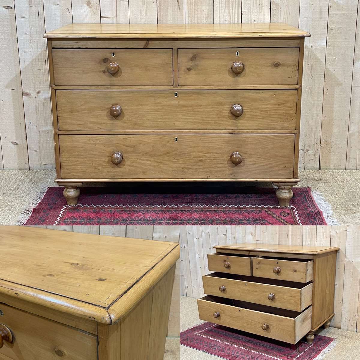 Victorian chest of drawers in nineteenth century fir
