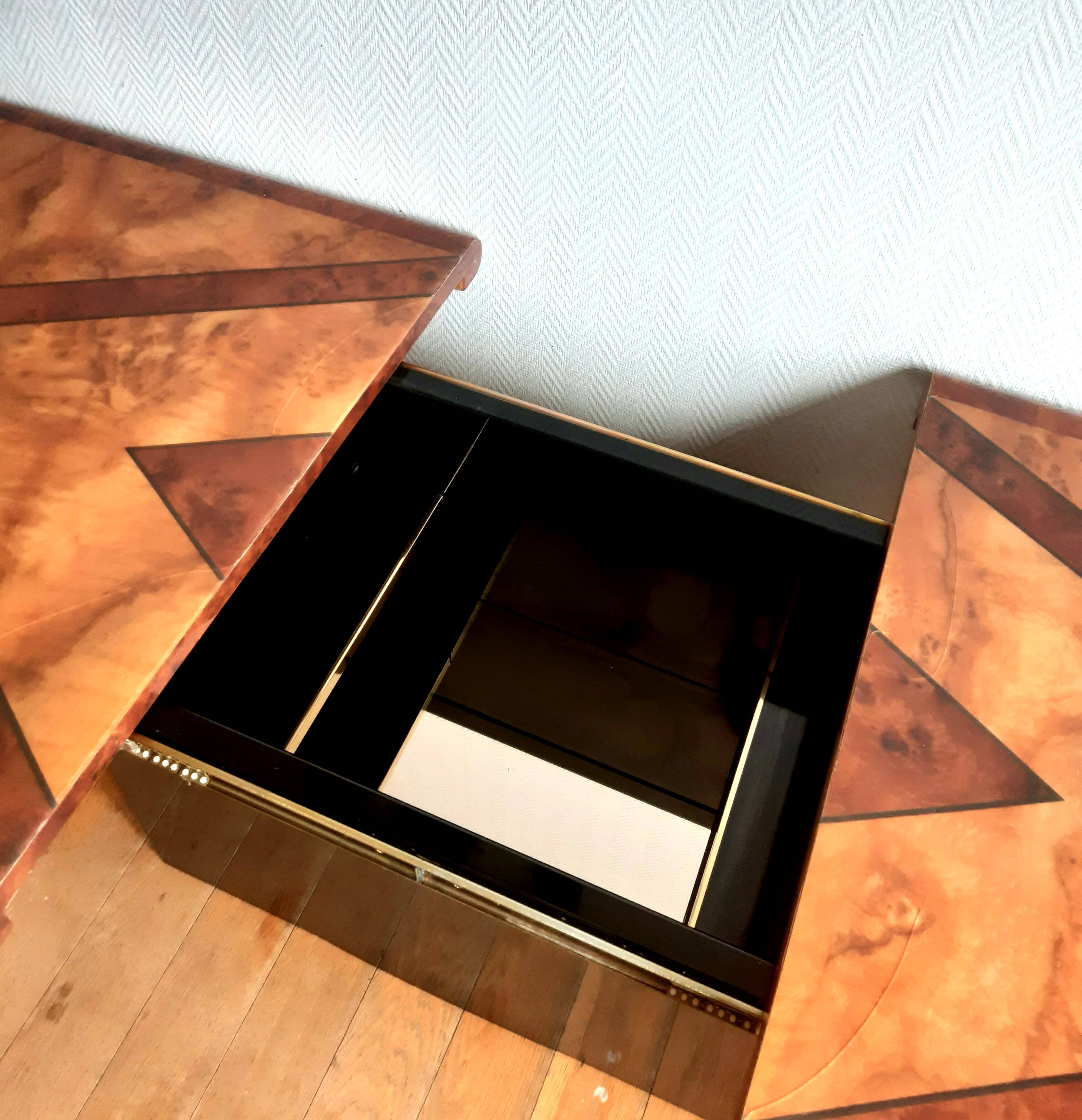1970s Elm Burl Bar Coffee Table