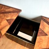 Table basse bar en loupe d'orme 1970