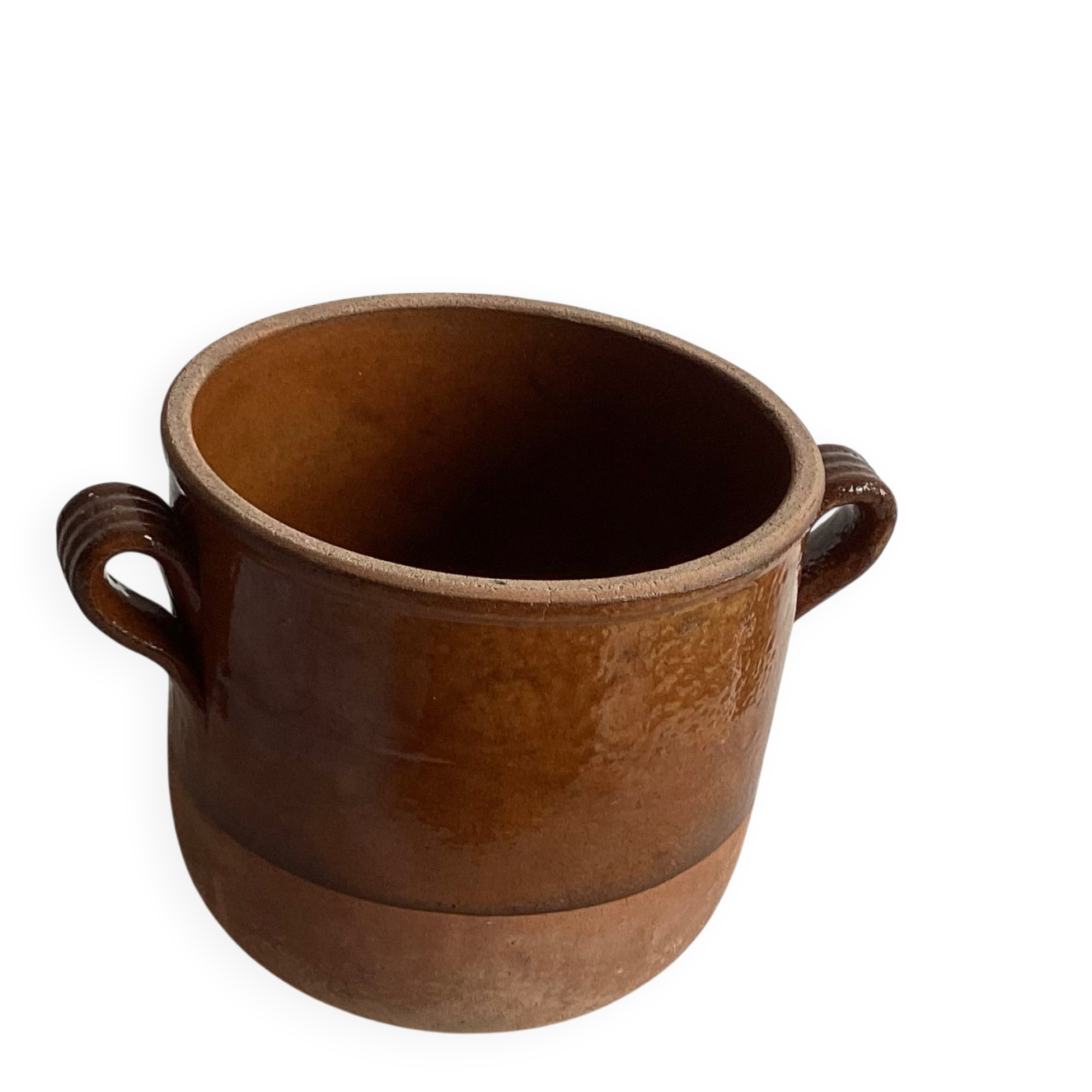 Old semi-glazed terracotta pot digoin