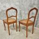 Set of antique French chairs dining chairs webbing and beech