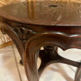 Antique Napoleon III adjustable piano stool and canvas