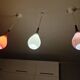 Scandinavian suspension trio Holmegaard 1960, opal glass blown.