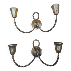 Paire d' appliques en - corde