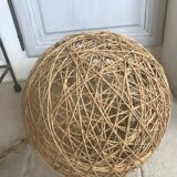 Vintage ball suspension rope and rattan