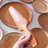 Handmade stoneware service signed Vallauris
