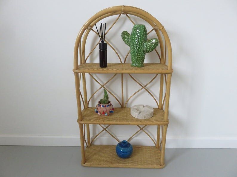 Bamboo rattan spread 60s 70s