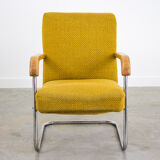 Set of 4 vintage yellow armchairs