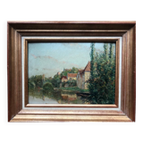 Charles ripault, active early 20th century. la roche-posay. oil/cardboard.