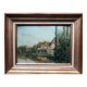 Charles ripault, active early 20th century. la roche-posay. oil/cardboard.