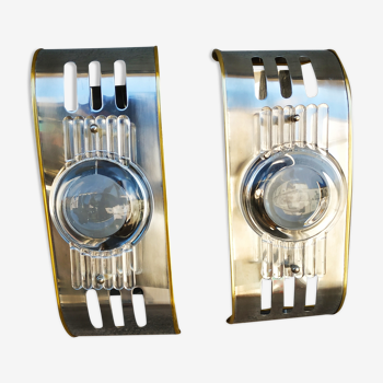 Paire d'appliques années 70