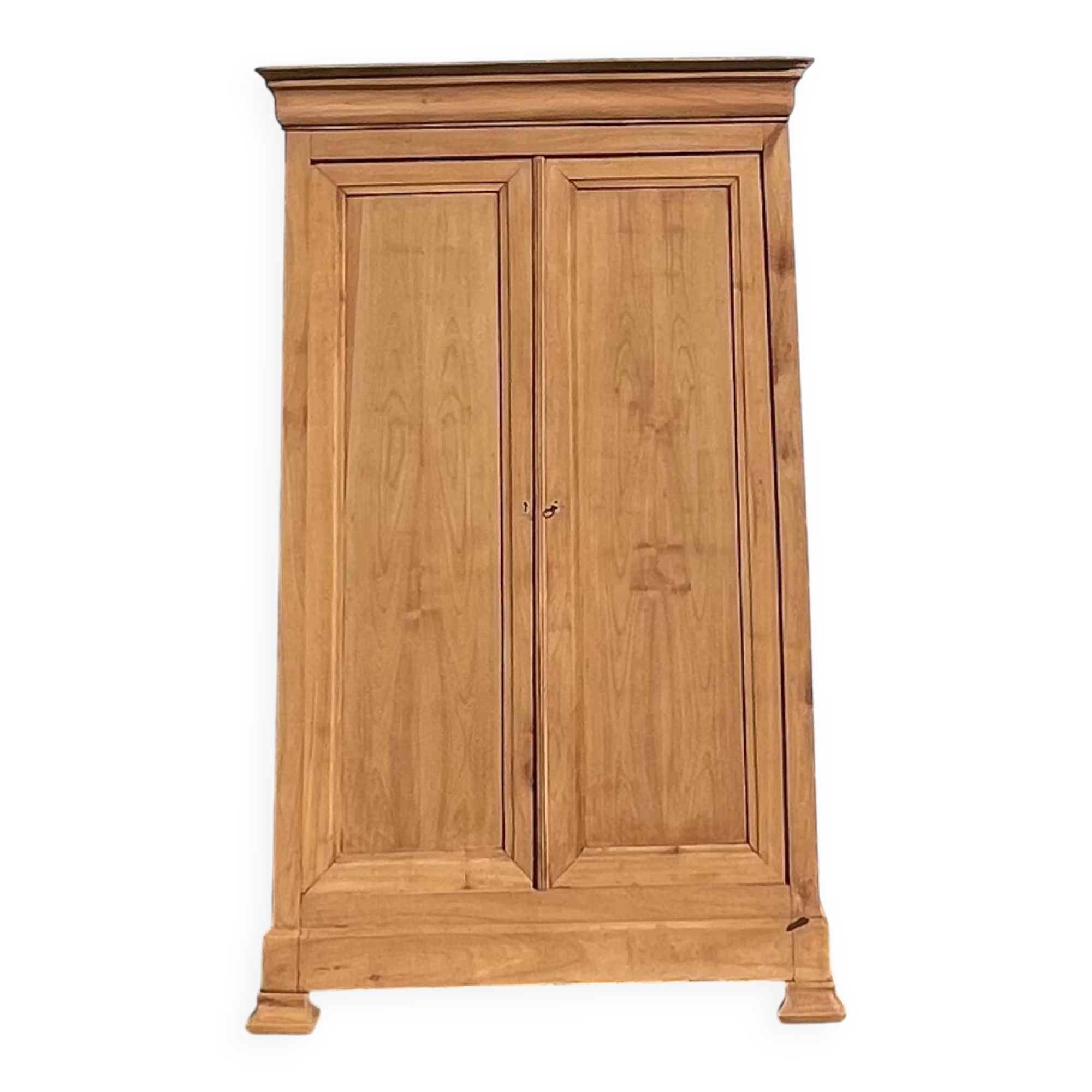 Large antique wardrobe renovated in raw solid wood
