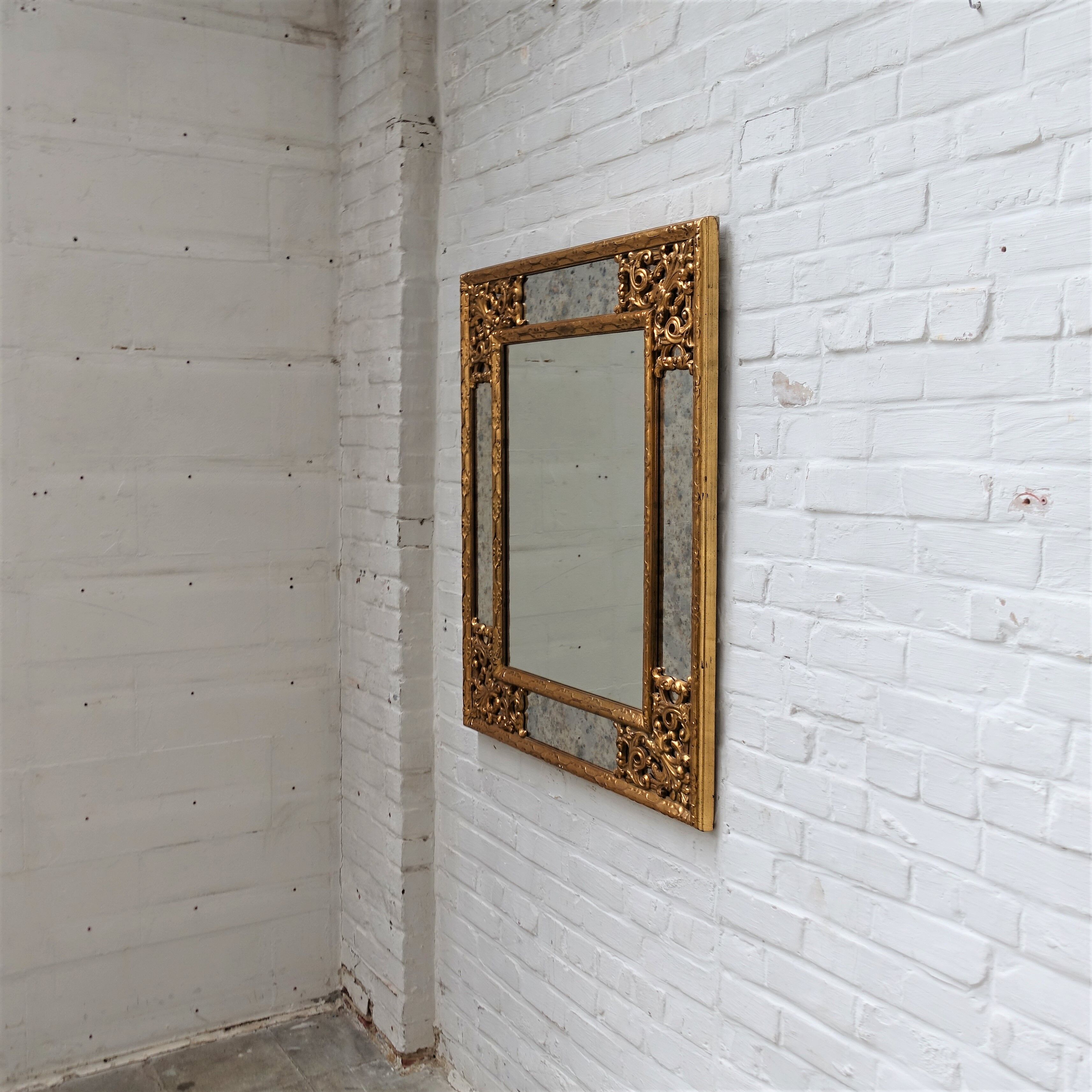 Miroir Deknudt doré vintage