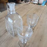 Antique blown amber bubble glass jar