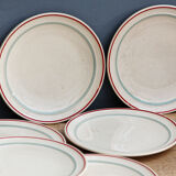 Set of 10 dessert plates, Moulin des Loups, Orchies