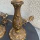 Pair of table lamps in chiseled brass vintage foliage pattern