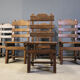 Vintage brutalist dining chairs, set of 6 - 1960s