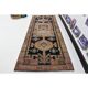 Vintage Turkish Oushak handmade wool cotton tan runner rug 114x285