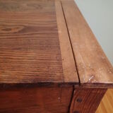 With knocking down old wooden school desk