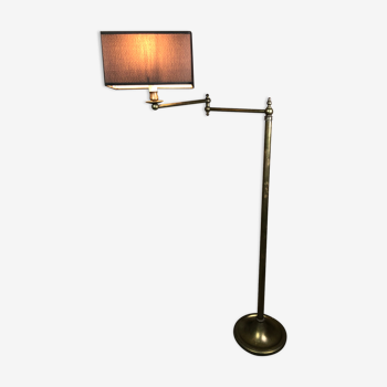 Lampe sur pied liseuse en laiton et bronze vintage