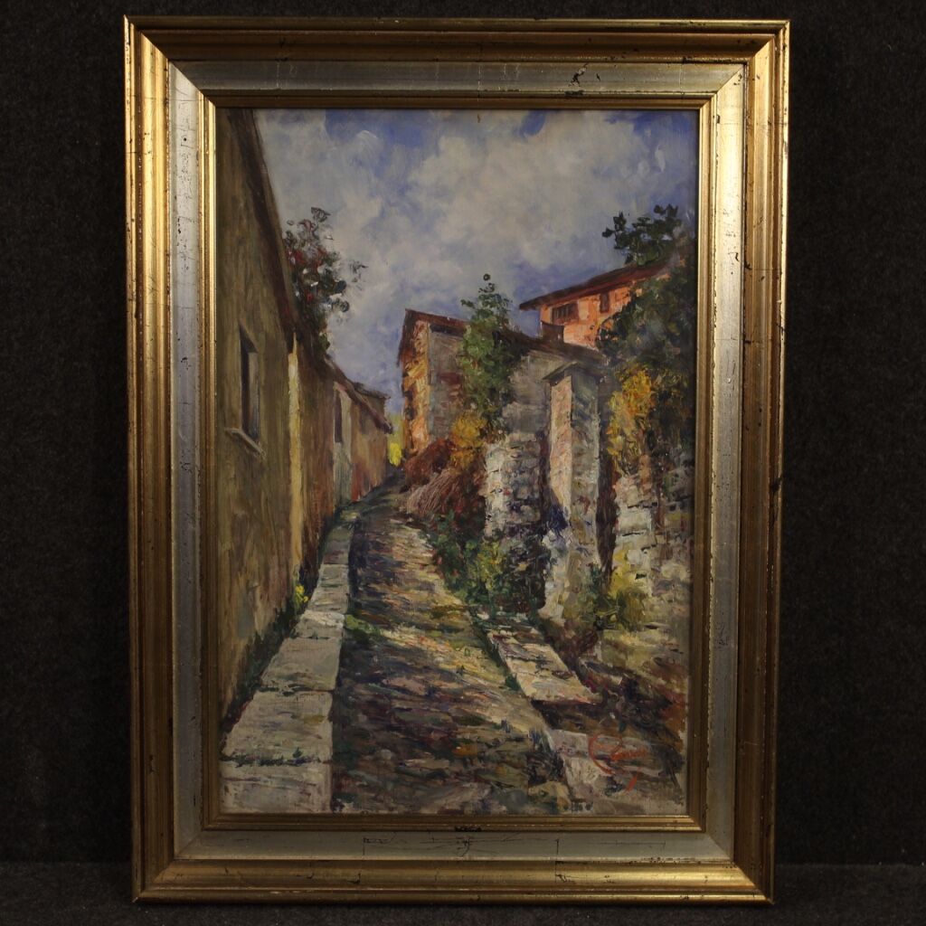 Italian landscape oil painting in Impressionist style
