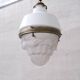 Two Tone Antique Glass and Brass Pendant Light