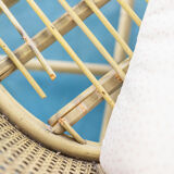 Vienna straw bamboo chair desk set modern vintage 80s design