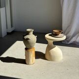 Petrified wood catchall or dish, grey with black rim, D29.5x25.5 -3321