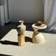 Petrified wood catchall or dish, grey with black rim, D29.5x25.5 -3321
