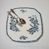 Large octagonal earthenware dish of Pexonne model Fleurs de Champs, iron earth.